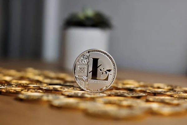 Moneda de metal litecoin — Foto de Stock