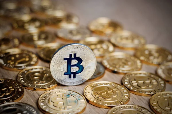Bitcoin para cryptocurrency — Stok fotoğraf