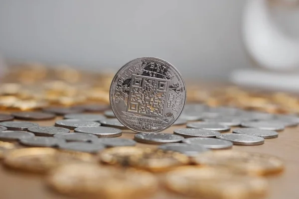 Metal bitcoin coin — Stock Photo, Image