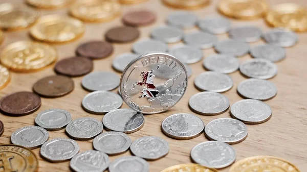 Moneda brexit plata — Foto de Stock