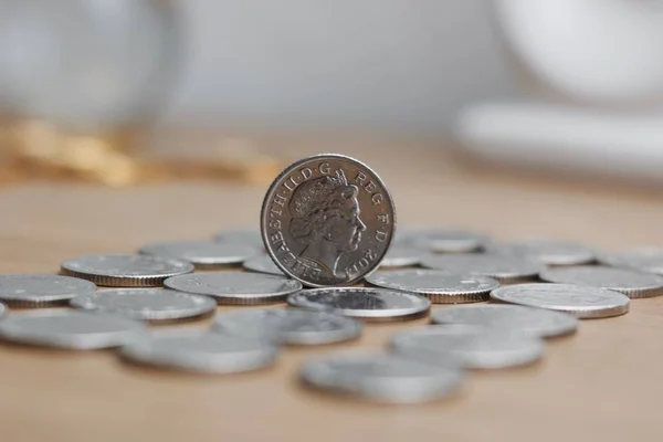 10p coin - British money — Stock Photo, Image