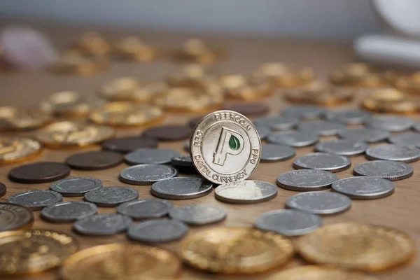 Moneda de oro peercoin — Foto de Stock