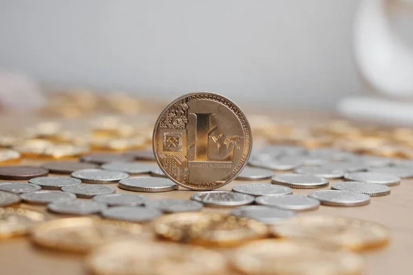 Litecoin kovové mince — Stock fotografie