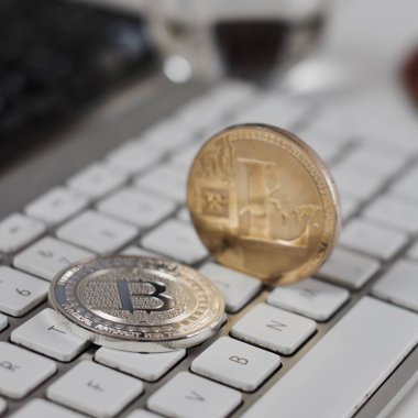 Litecoin beyaz klavye