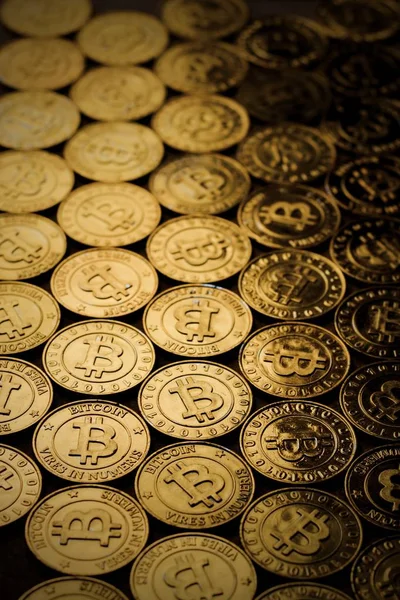 Gold Bitcoin Background — Stock Photo, Image