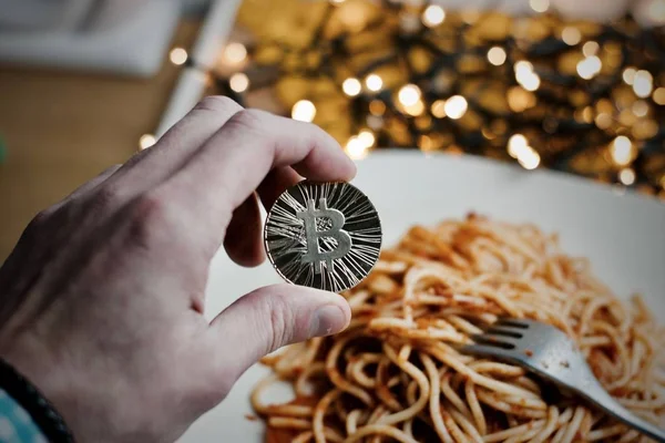 Conceito de massa Bitcoin — Fotografia de Stock