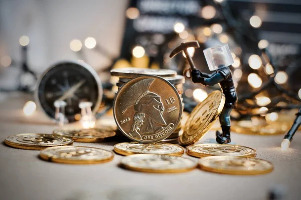 Bitcoin minería de Navidad — Foto de Stock