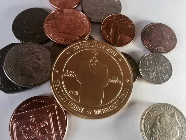 金比特币硬币 — 图库照片