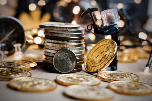 Bitcoin christmas mining — Stock Photo, Image