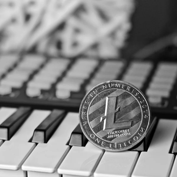 Litecoin and music keyboard