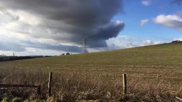 Nuvens Sobre Campos — Vídeo de Stock