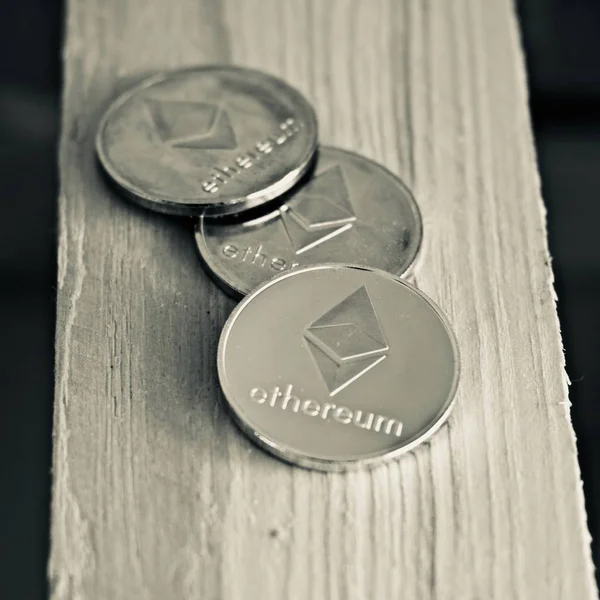 Ethereum φυσική κέρμα — Φωτογραφία Αρχείου