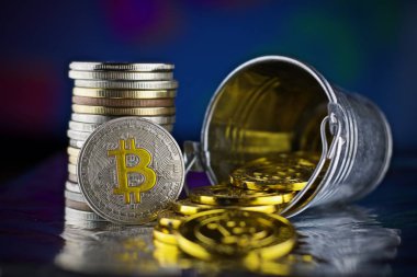 Bitcoin para. Cryptocurrency kavramı.