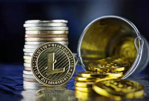 Moneda litecoin. Concepto oro . — Foto de Stock