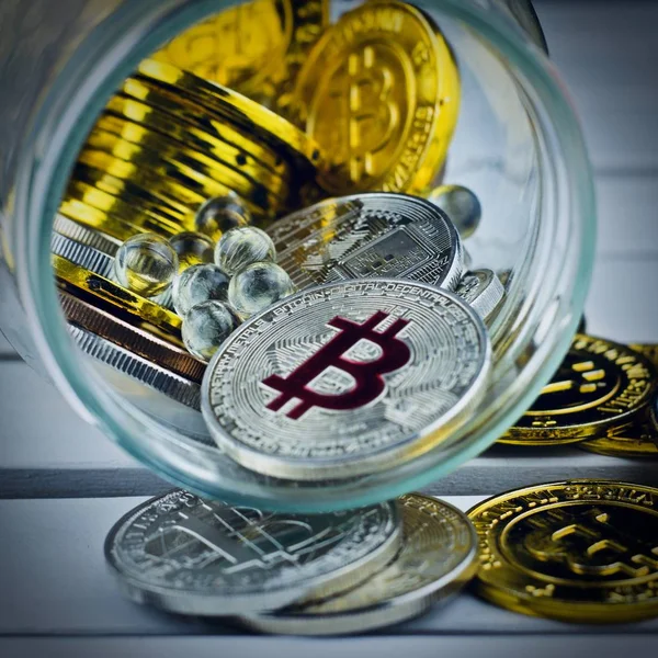 Concepto de ahorro Bitcoin — Foto de Stock