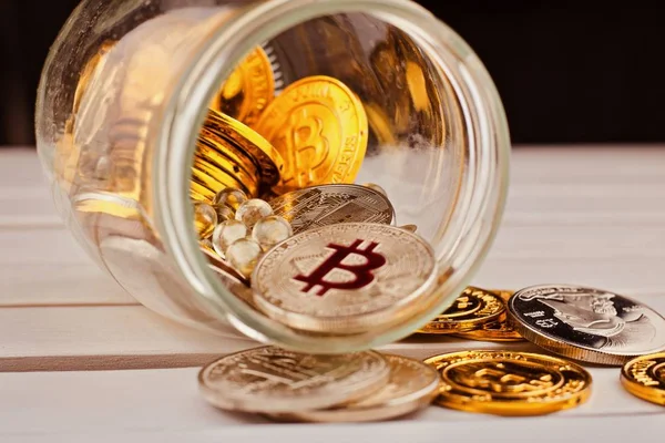 Concepto de ahorro Bitcoin — Foto de Stock