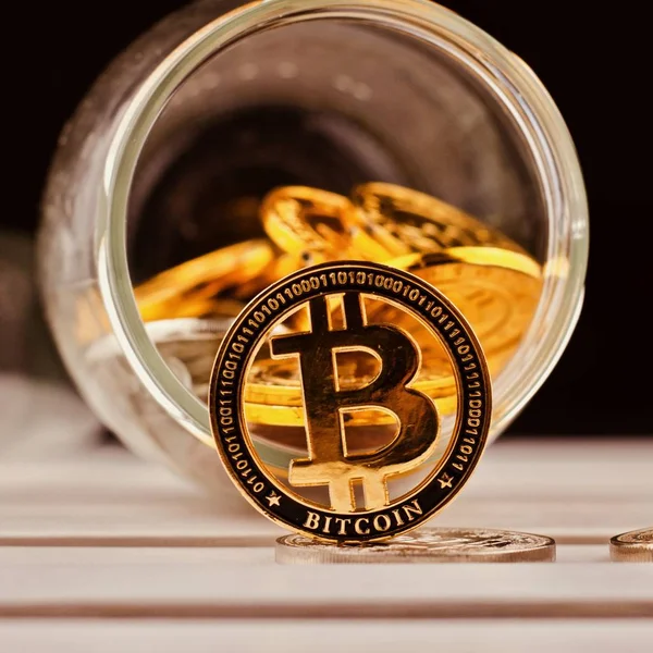 Koncept úspory Bitcoin — Stock fotografie