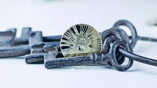 Fizikai bitcoin érme — Stock Fotó