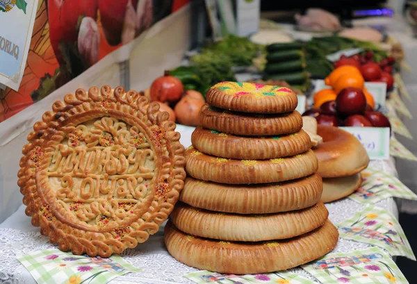 Beskåda Uzbekiska Bröd — Stockfoto