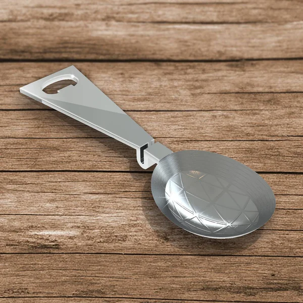 The view of 3D rendering silver spoon — Stock Photo, Image