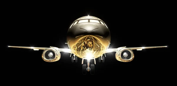 Vliegtuig, avia, hemel, goud, industrie, vliegen — Stockfoto