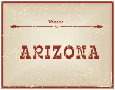 Vintage kartı Arizona hoş geldiniz