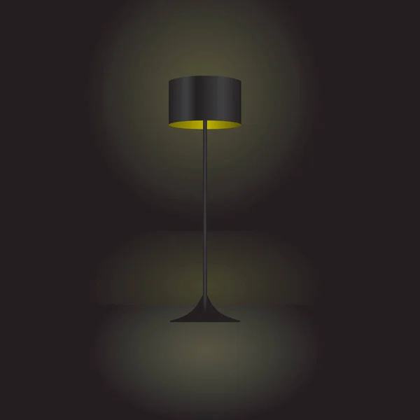 Включенная напольная лампа — стоковый вектор