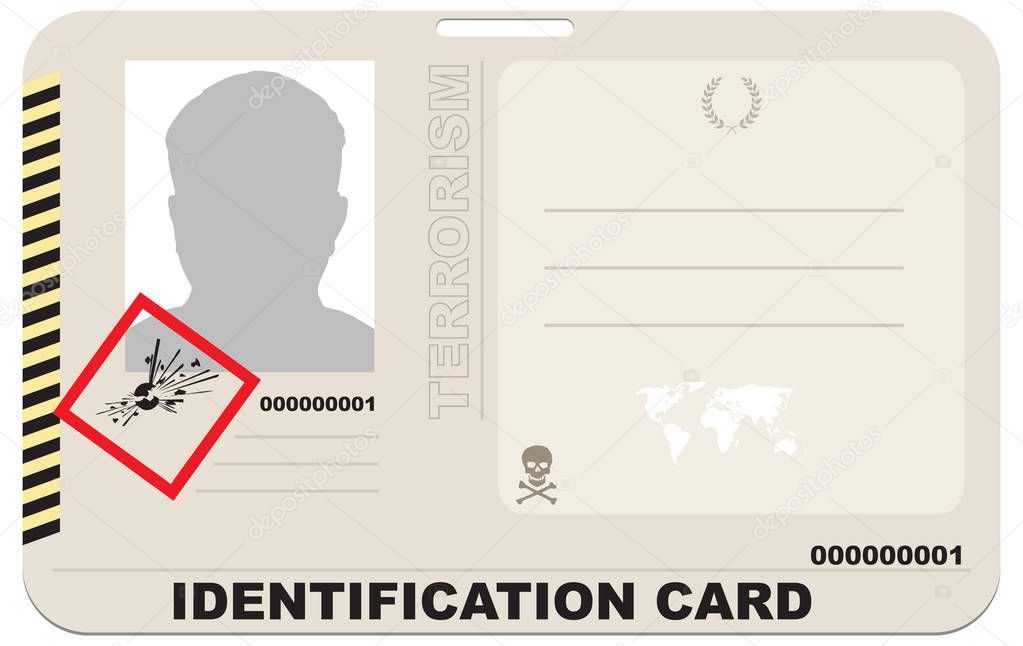 Identification card of the terrorist