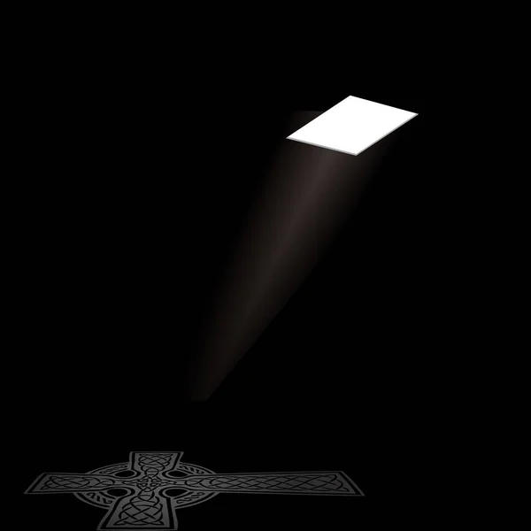 Keltisches Kreuz auf dem Fußboden — Stockvektor