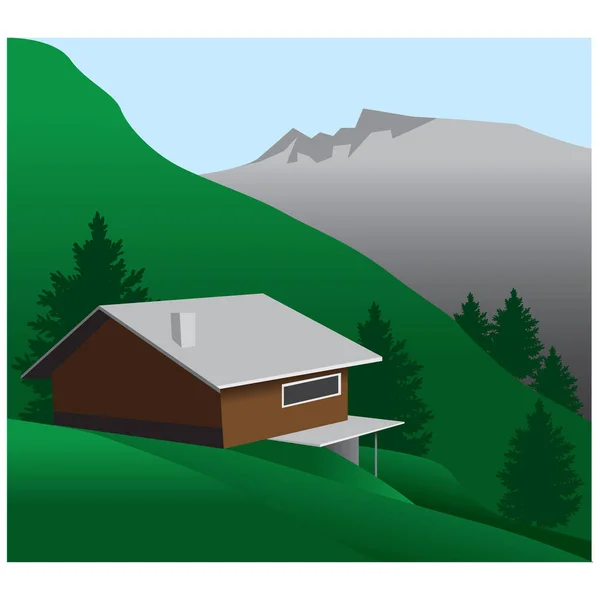 Дом в горах — стоковый вектор