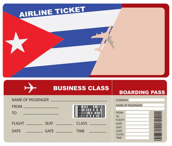 Vuelo en clase Business a Cuba — Vector de stock