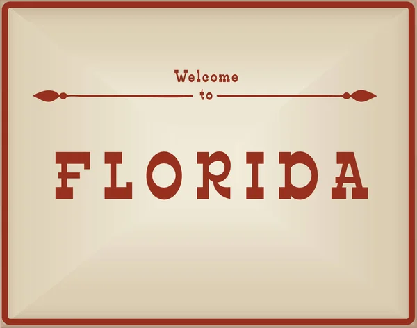 Vintage karty Welcome na Floridu — Stockový vektor