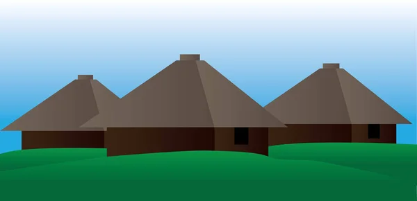 Antiguas casas rurales — Vector de stock