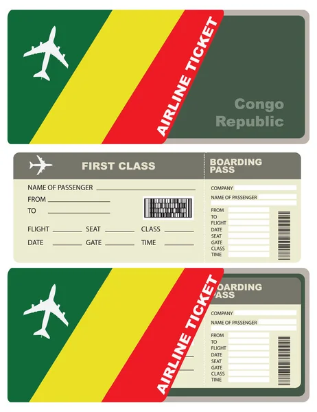 Vuelo para un vuelo a República del Congo — Vector de stock