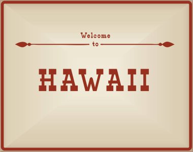 Vintage kartı Hawaii hoş geldiniz