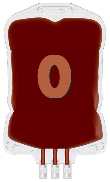 Container met bloed van de donor O — Stockvector