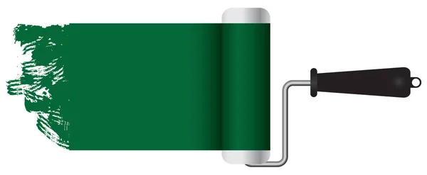 Vernice classica rullo vernice verde — Vettoriale Stock