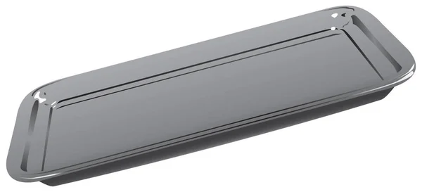 Rectangular steel tray — Stock Vector