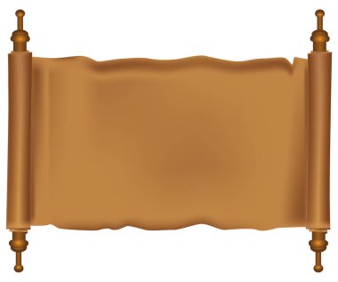 Eski kağıt kaydırma ahşap rulo