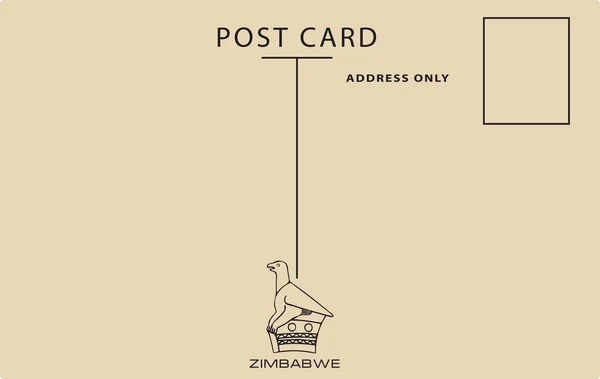 Retour du Zimbabwe est carte postale — Image vectorielle