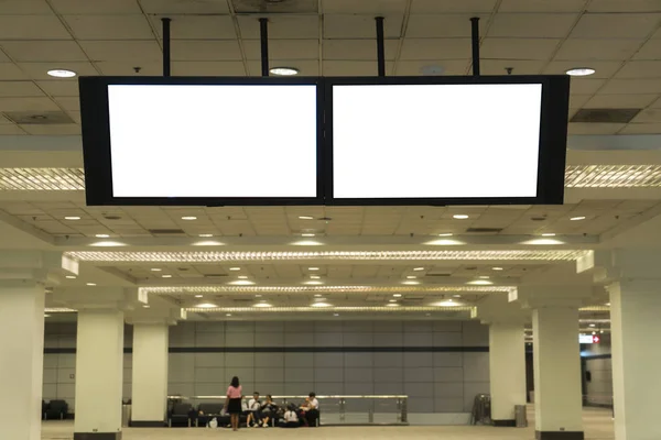 Blank TV screen located in exibition hall useful for your advert