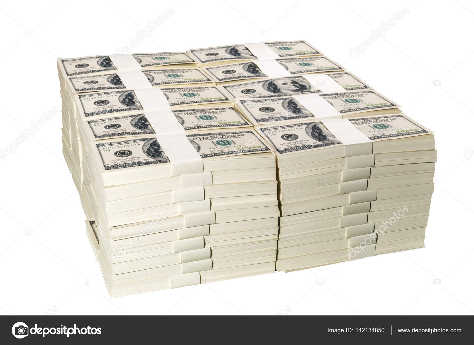 Stacks of one million US dollars in hundred dollar banknotes Stock Photo by  ©pixs4u 142134850