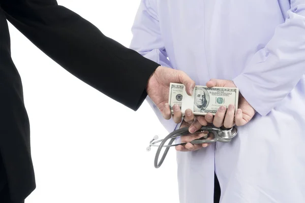 Doctor received corruption money from businessman — Stock Photo, Image