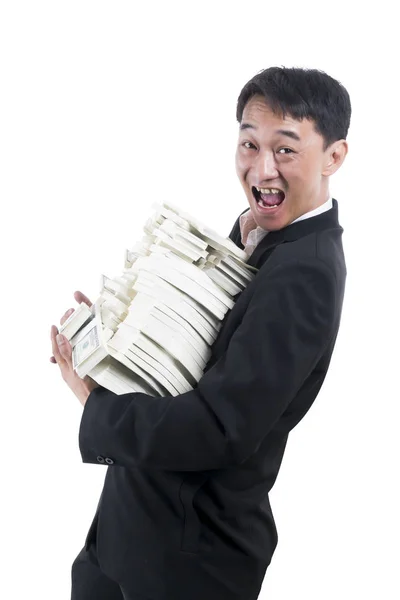 The young businessman stand sideways to the right and turned to — Stock Photo, Image