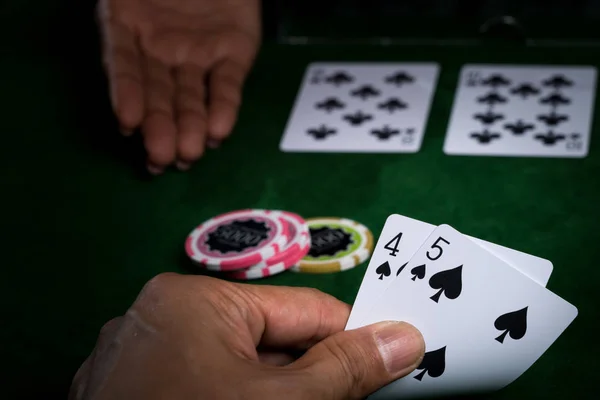 The banker surrender when an opponent with superior points win i — Stock Photo, Image