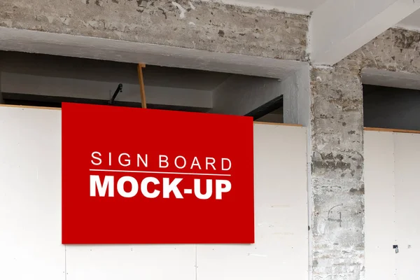 Mock up signboard at building under construction — Stock Photo, Image