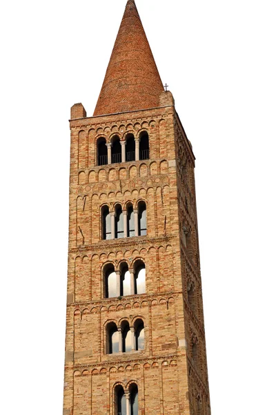 イタリアの歴史的建造物 Pomposa 修道院の塔の鐘します。 — ストック写真