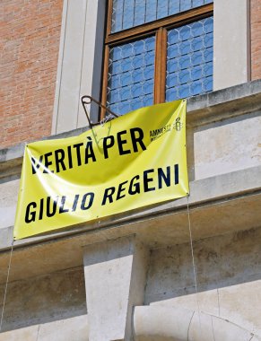 Vicenza, İtalya 21 Mayıs 2016.Town Hall diyor işareti ile