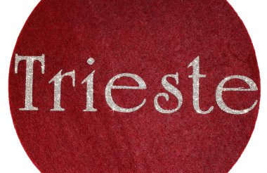 Trieste yazılı bir İtalyan şehir glitter yazı tipi ile