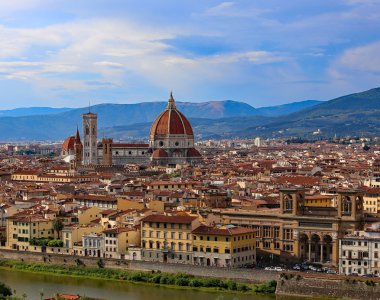 panorama of the city of Florence in Italy from Michelangelo Squa clipart